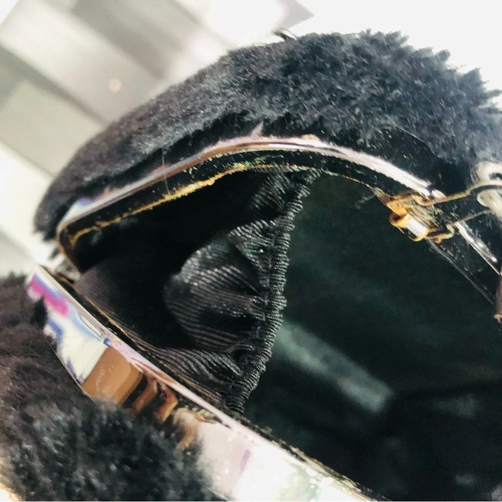 Black fur clutch / sling - Picture 11 of 14